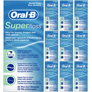 Nić Dentystyczna Oral-B Super Floss do Czyszczenia Aparatów (10szt.)
