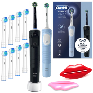 Szczoteczka Elektryczna Oral-B Vitality Pro D103 Duo Niebieska i Czarna w Zestawie