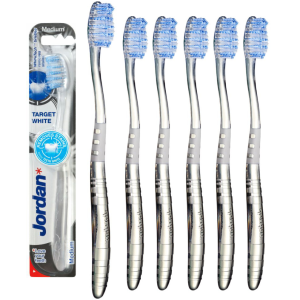 Szczoteczka do Zębów Jordan Target White Medium (6szt.)