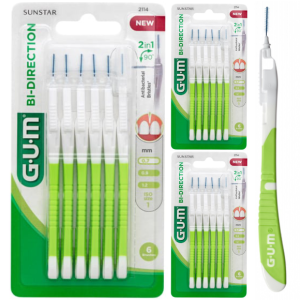Szczoteczki Międzyzębowe GUM BI-DIRECTION 0,7mm Zielone (3x6szt.)