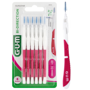 Szczoteczki Międzyzębowe GUM BI-DIRECTION 1,2mm Różowe 6szt.