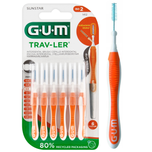 Szczoteczki Międzyzębowe GUM TRAV-LER 0,9 mm Pomarańczowe 6szt.