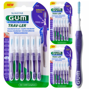 Szczoteczki Międzyzębowe GUM TRAV-LER 1,2 mm Fioletowe (3x6szt.)