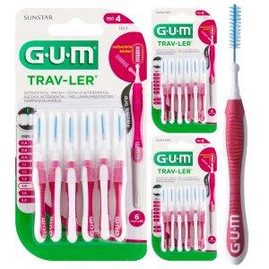 Szczoteczki Międzyzębowe GUM TRAV-LER 1,4 mm Różowe (3x6szt.)