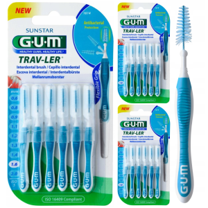 Szczoteczki Międzyzębowe GUM TRAV-LER 1,6 mm Niebieskie (3x6szt.)