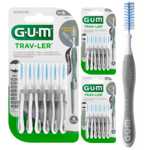 Szczoteczki Międzyzębowe GUM TRAV-LER 2,0 mm Szare (3x6szt.)