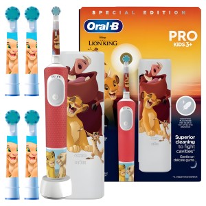 Szczoteczka Elektryczna Oral-B Vitality Pro D103 Kids Lion King + Travel Case + 4 Oryginalne Końcówki
