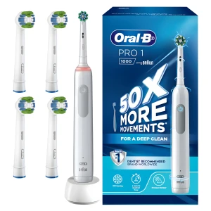 Szczoteczka Elektryczna do Zębów Oral-B Pro Series 1 1000 Biała, 4 Końcówki