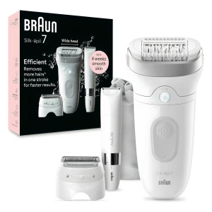 Depilator Elektryczny Braun Silk epil 7 7-441 Wet Dry 40 pęset mini trymer