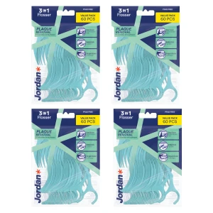4x Nić Dentystyczna Flossery Wykałaczki do Zębów Jordan 60szt.