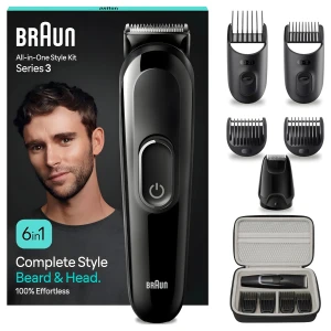 Trymer Braun MGK3420 Series 3 6w1 broda włosy 50 min czarny + Etui Podróżne