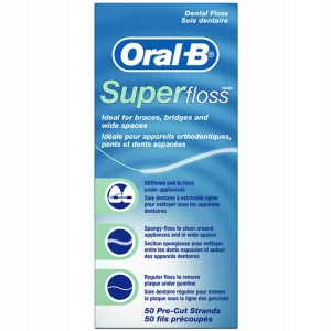 Nić Dentystyczna Oral-B Super Floss do Czyszczenia Aparatów (50szt.)