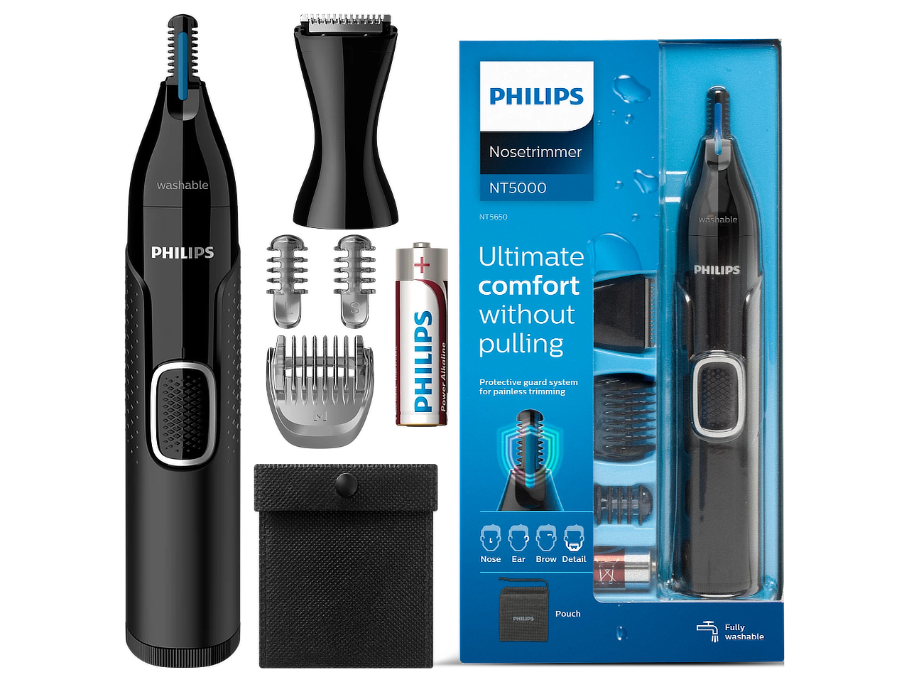 Wielofunkcyjny trymer Philips Series 5000 NT5650/16 do nosa, uszu,brwi Model Nosetrimmer Series 5000