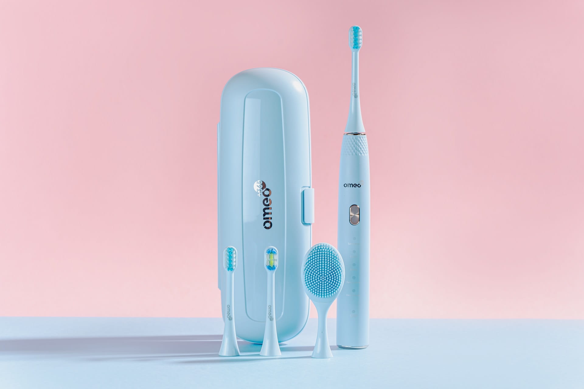 2x Szczoteczka Soniczna do Zębów OMEO +365 Dwupak Niebieska + Biała Zawiera baterie tak