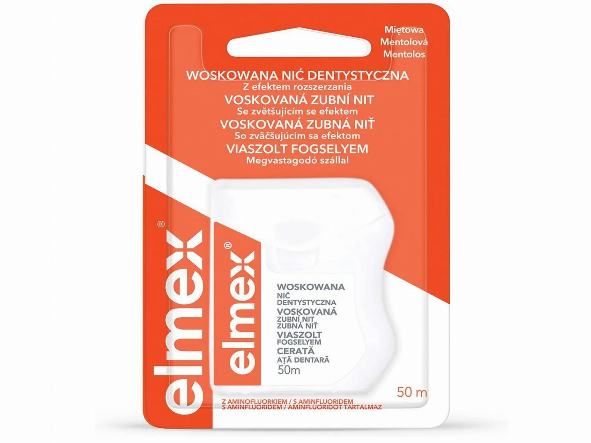 Nić dentystyczna Elmex 50 m miętowa – woskowana, łatwe prowadzenie Kod producenta 8714789900100