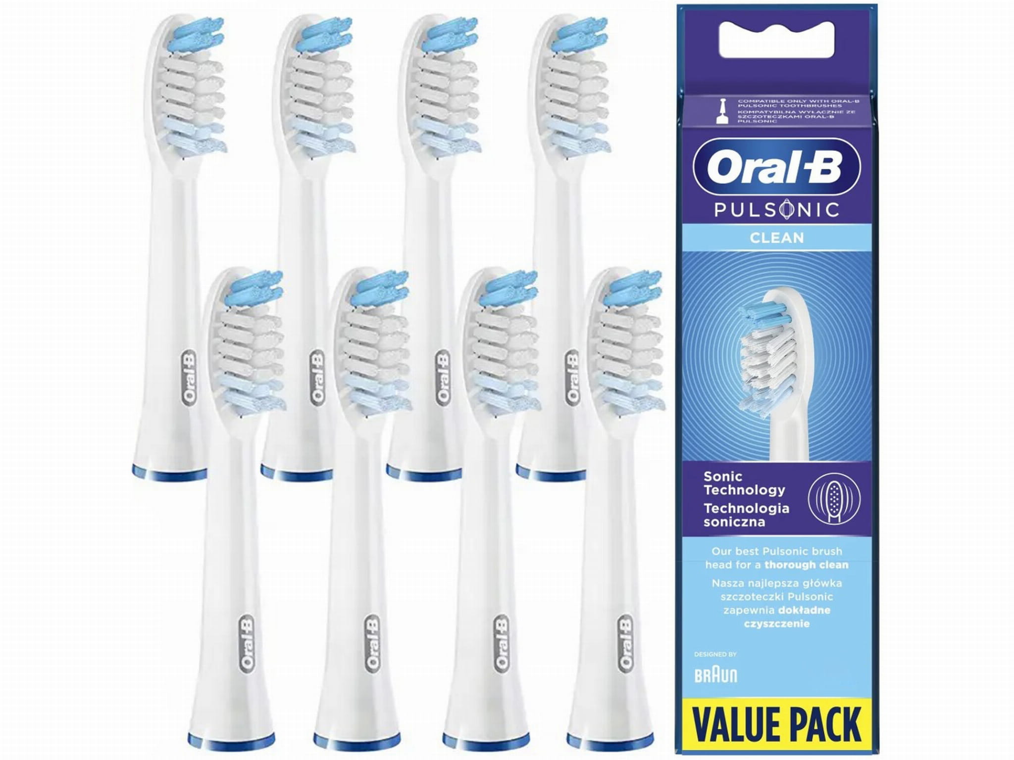 Końcówki do Szczoteczki Elektrycznej Oral-B SR32C-8 Pulsonic 8-pak Oryginał Stan opakowania oryginalne