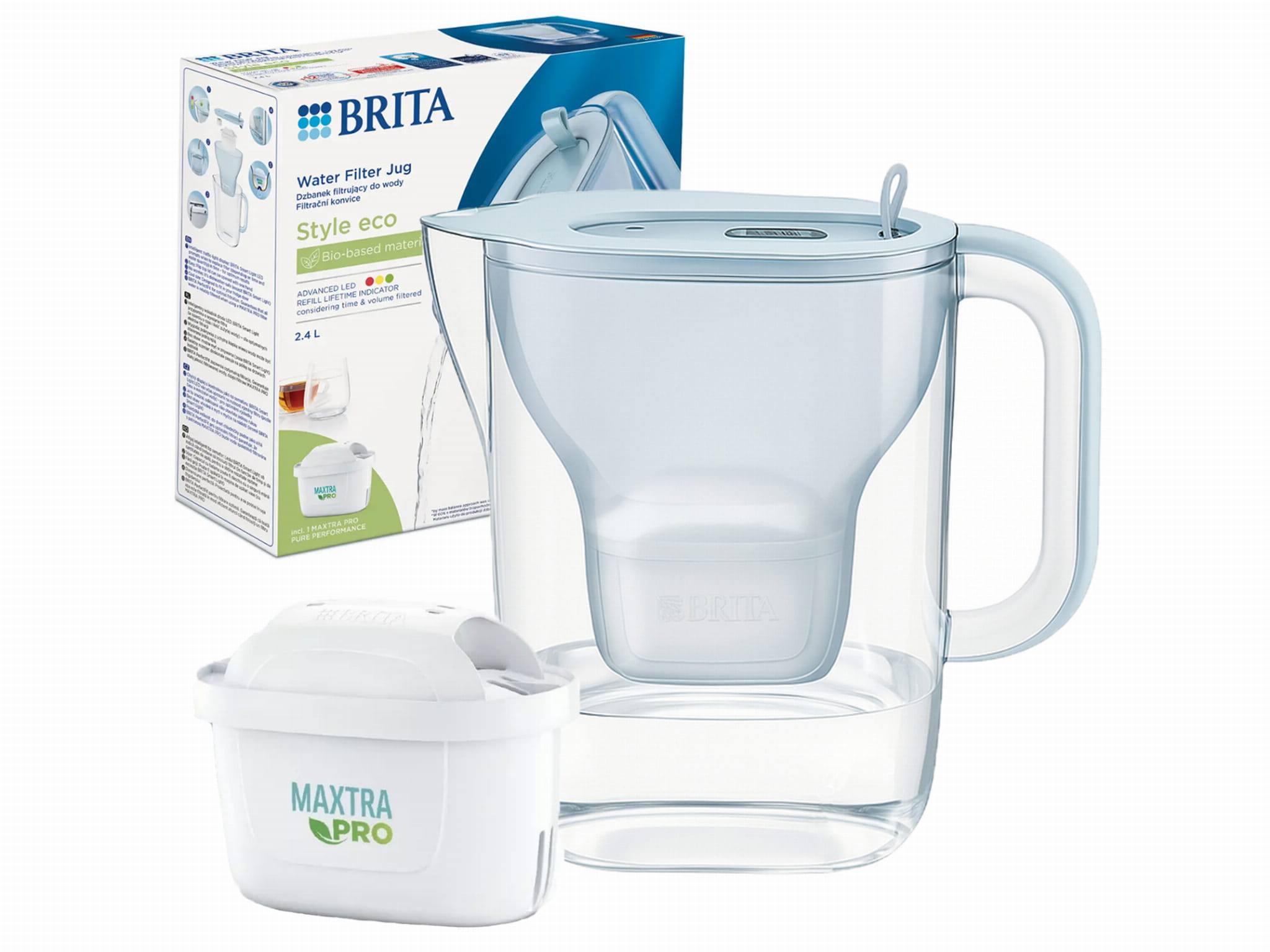 Kuchenny Dzbanek Filtrujący Wodę Brita Style Eco MXPro 2,4L Niebieski Stan opakowania oryginalne