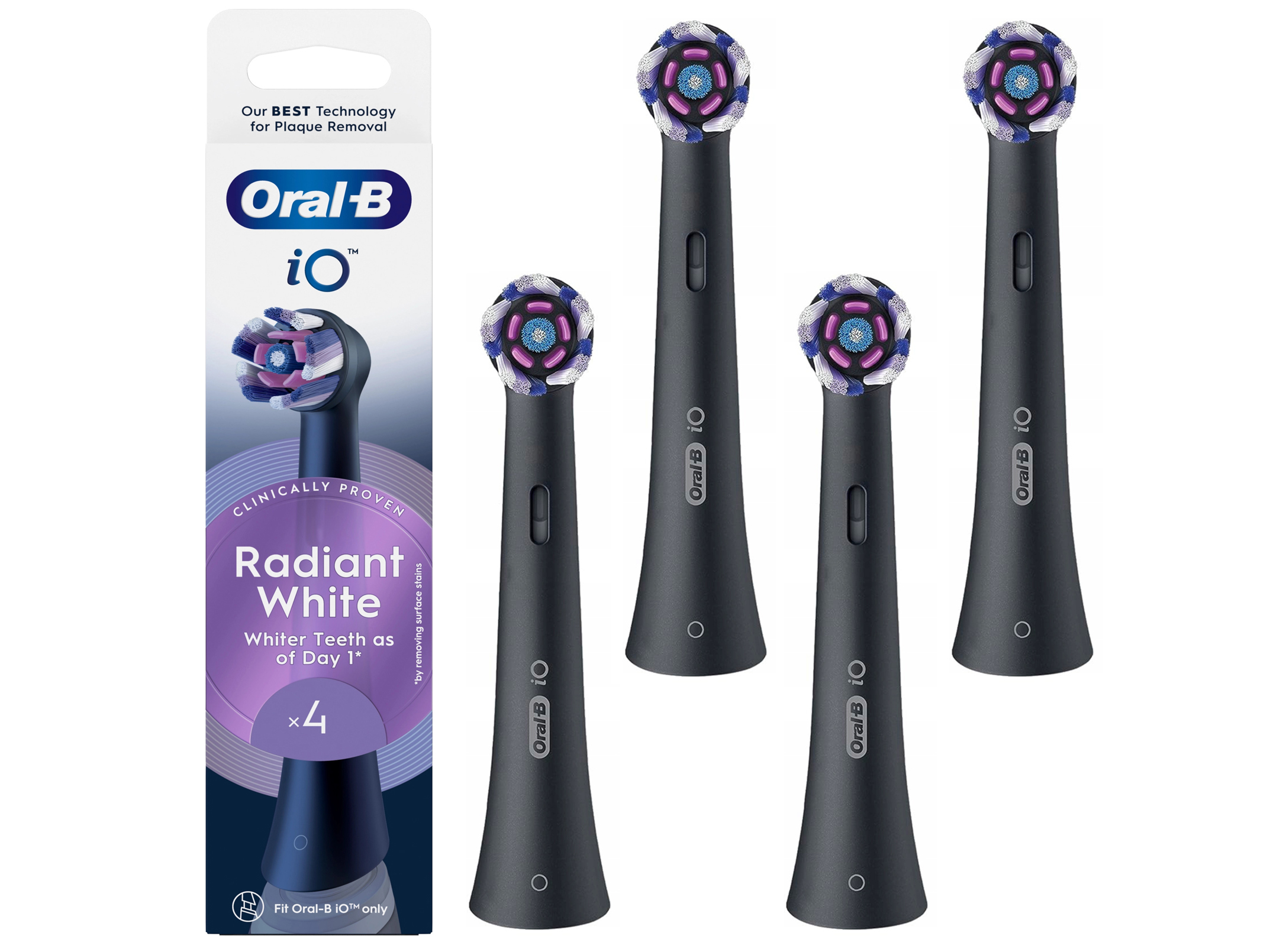 Końcówki do Szczoteczki Elektrycznej Oral-B iO Radiant Black Oryginał 4szt. Marka Oral-B