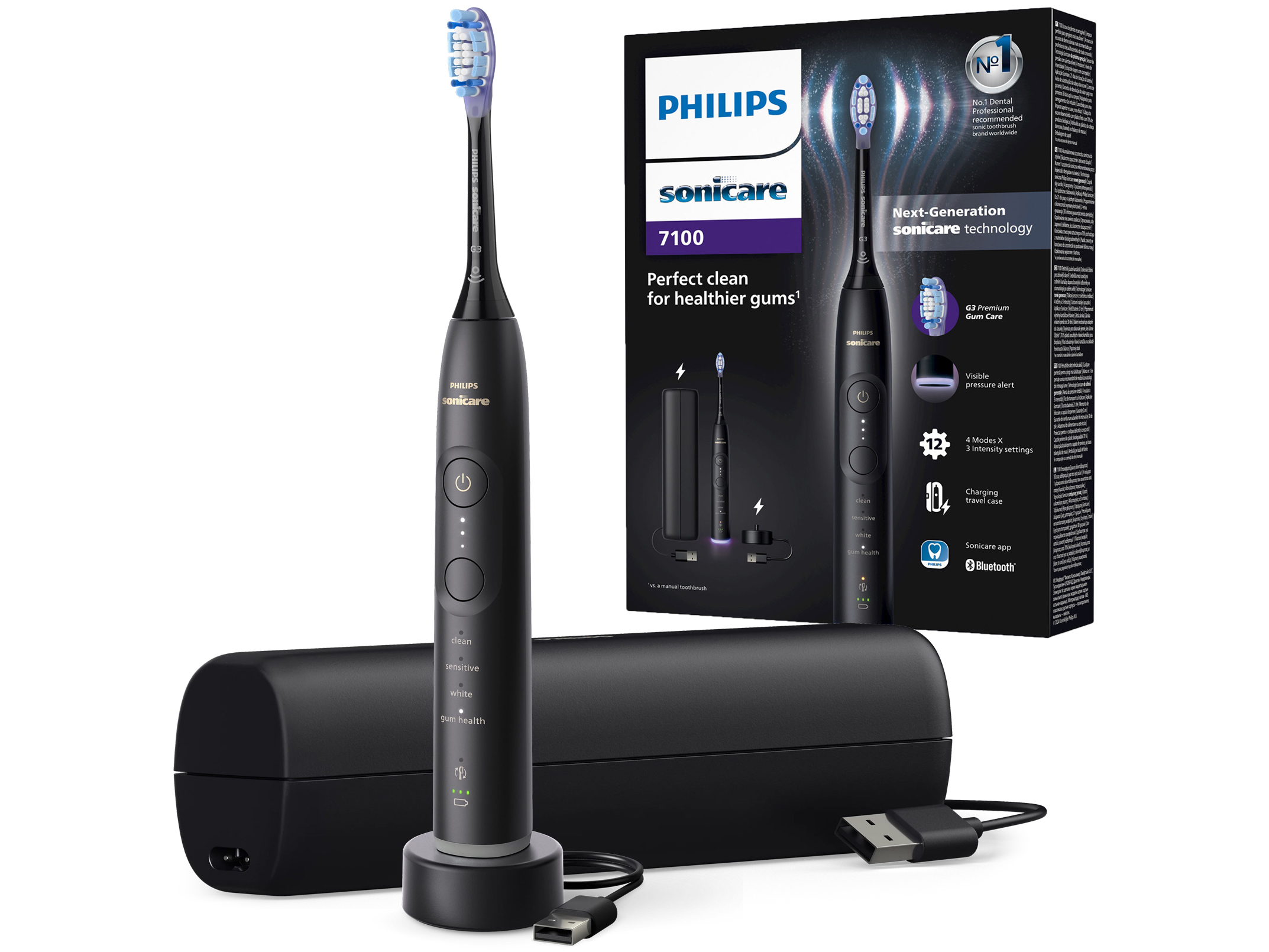 Philips Sonicare HX7421/01 – czarna elektryczna szczoteczka soniczna Zasilanie akumulatorowe