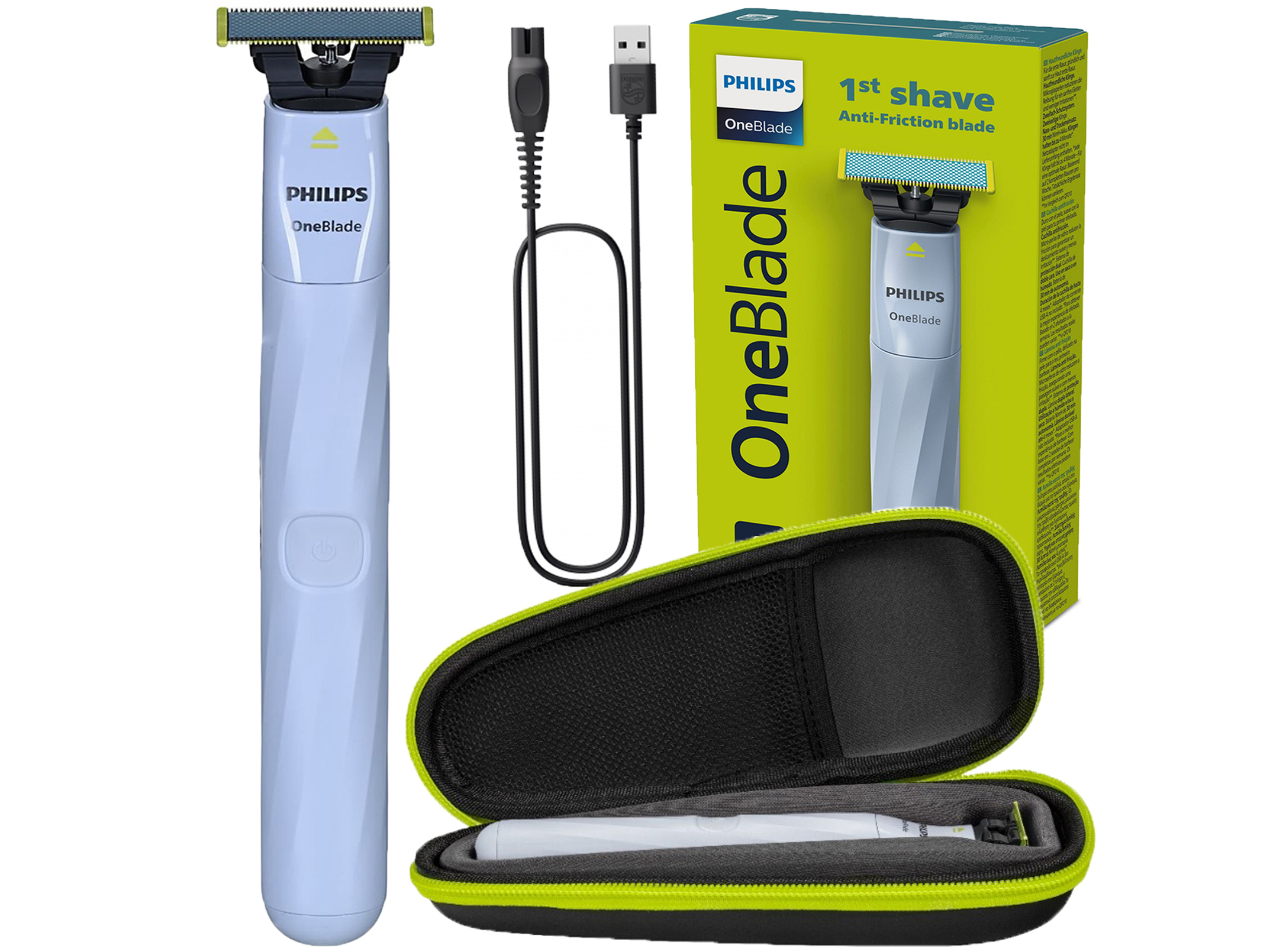 Golarka Philips OneBlade First Shave QP1324/20, Zestaw z Etui Podróżnym Typ foliowa