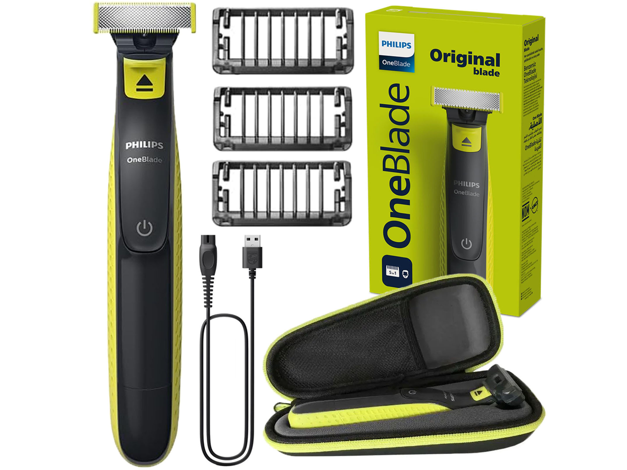 Zestaw, Golarka Philips OneBlade QP2724/10 Trymer do Brody i Zarostu + Etui Typ foliowa