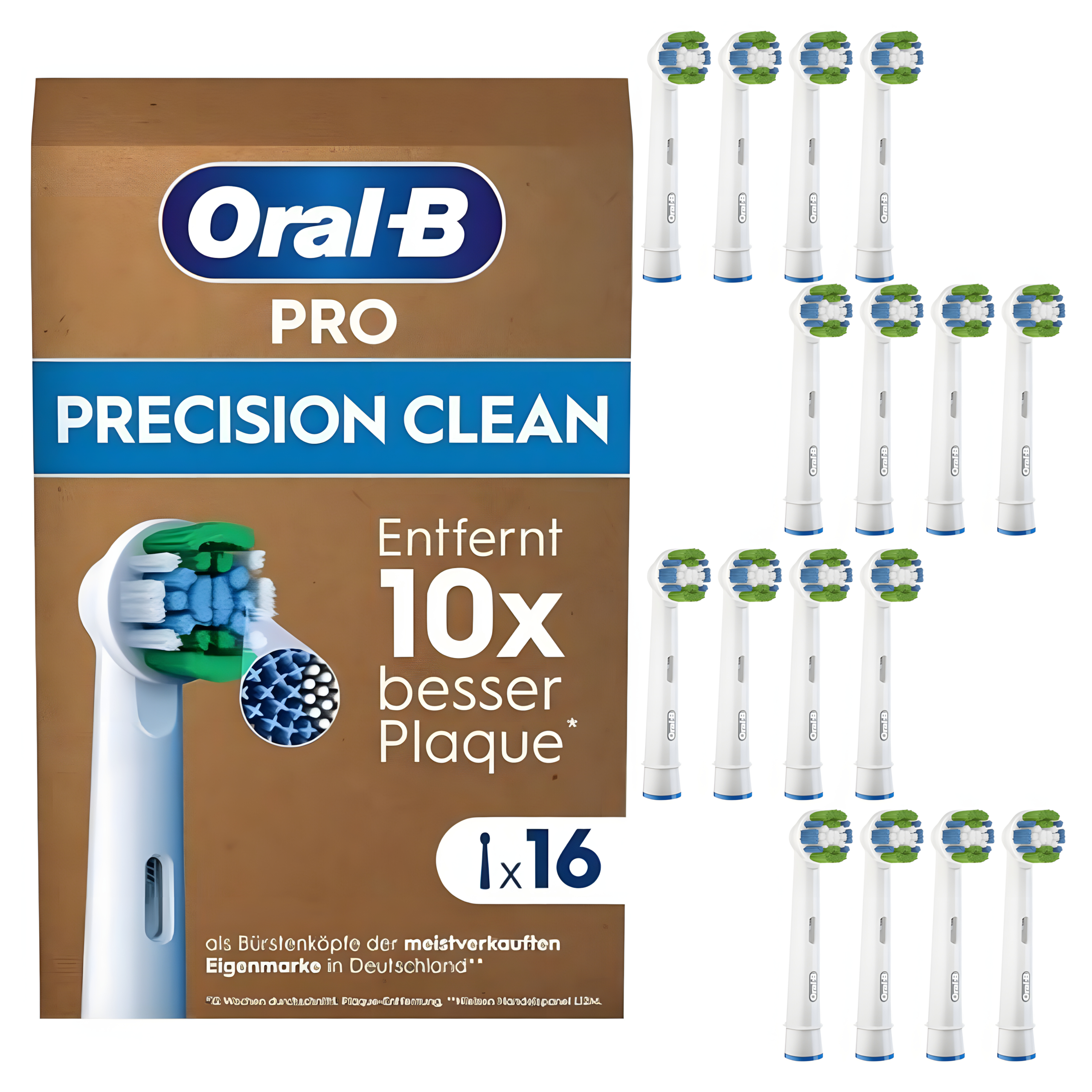 16x Oryginalne Końcówki Braun Oral-B EB20 Precision Clean do Szczoteczki