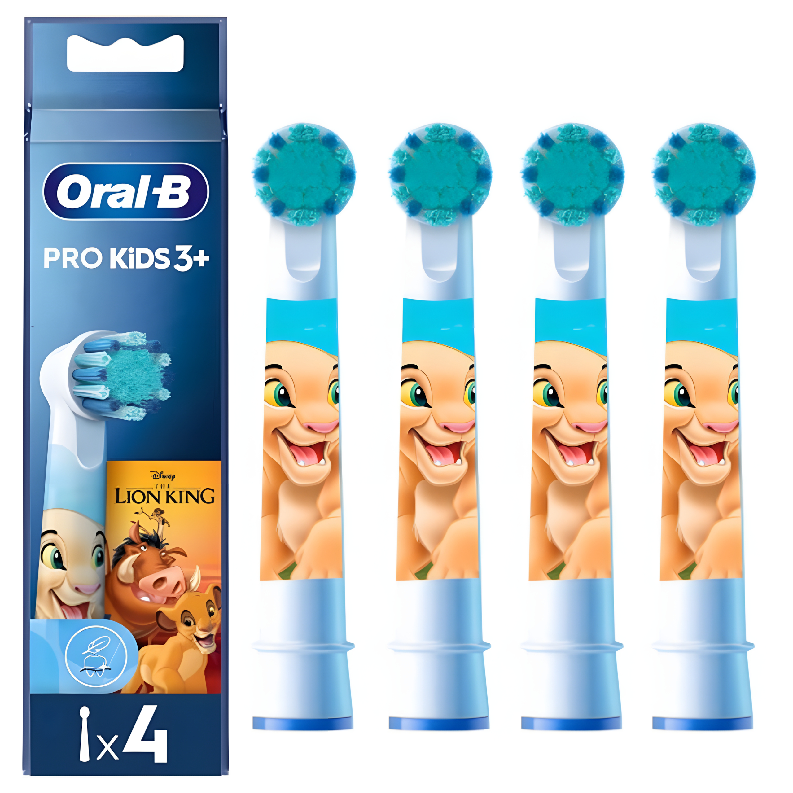 4x Oryginalna Końcówka Braun Oral-B do Szczoteczki Elektrycznej - Król Lew Stan opakowania oryginalne