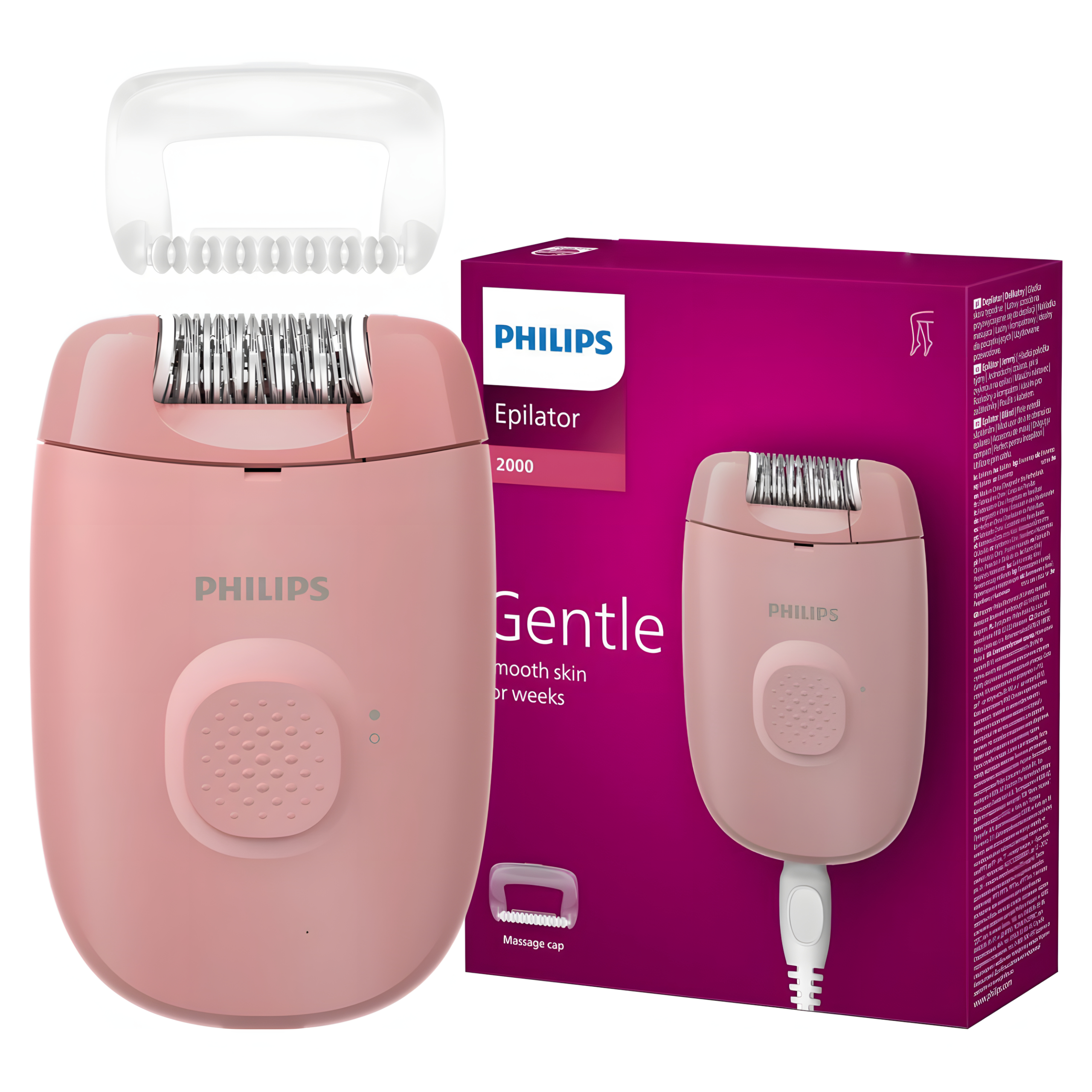 Depilator Epilator Philips Satinelle Essential BRE227/00 - Różowy