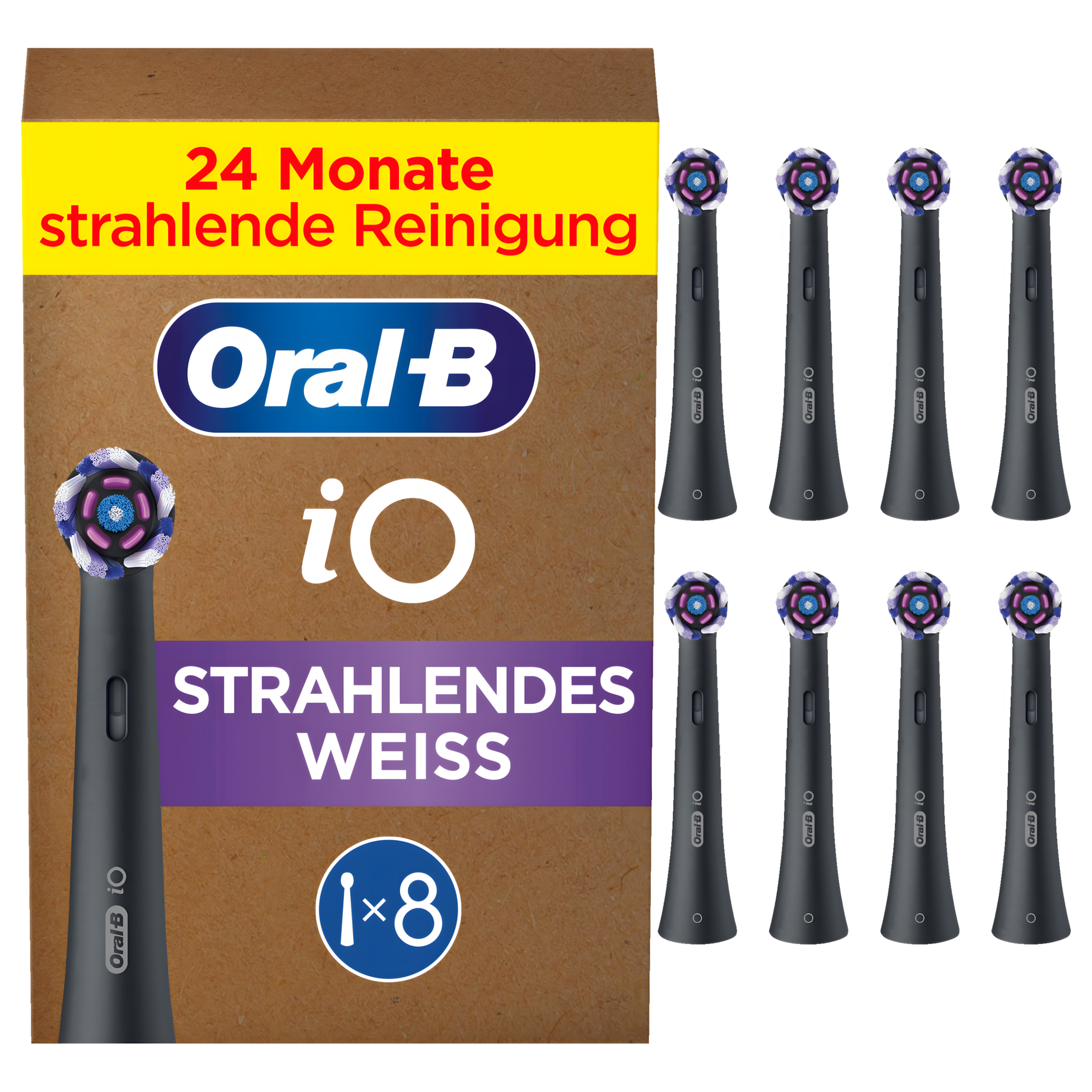 Końcówki do Szczoteczki Elektrycznej Oral-B iO Radiant Black Oryginał 8szt.