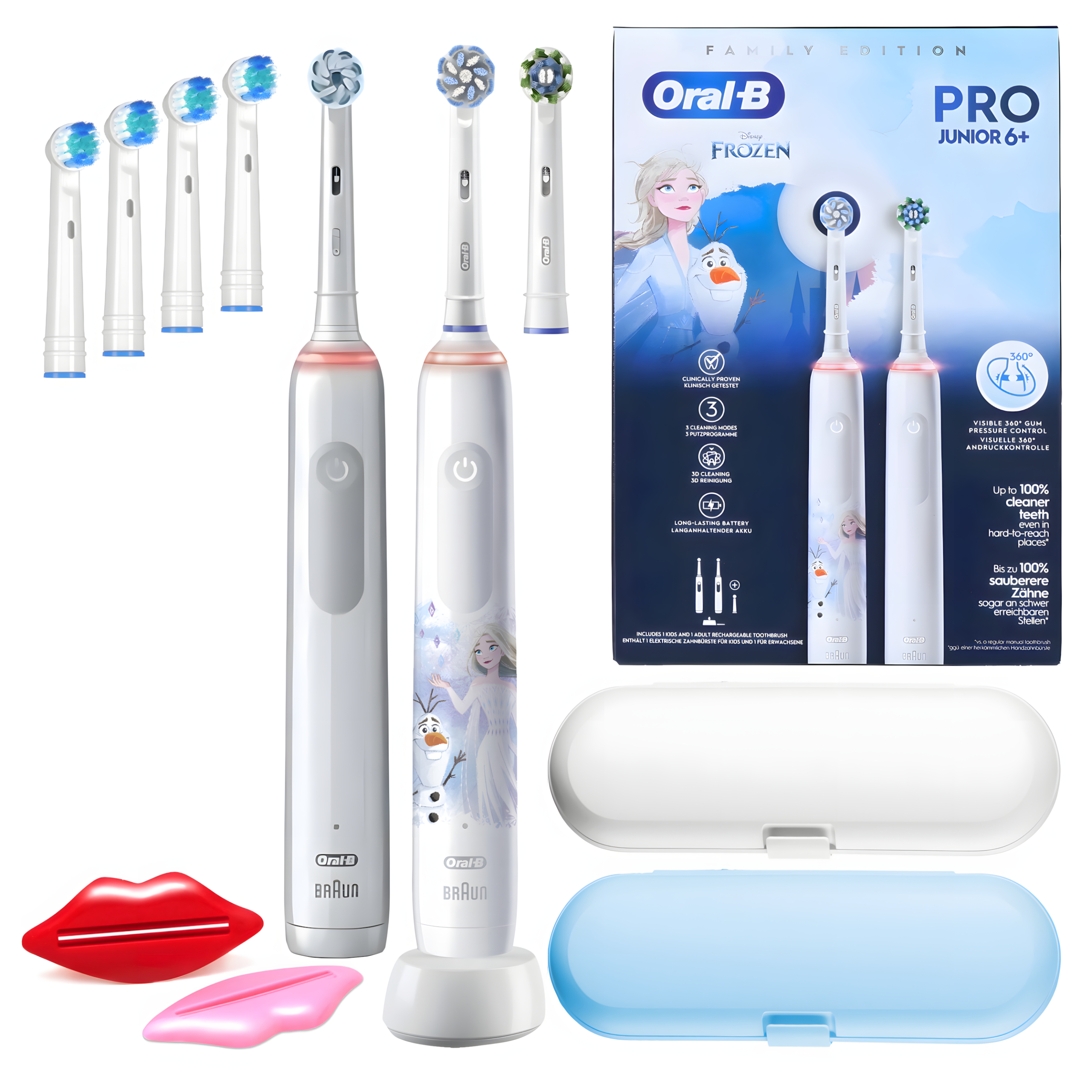 Szczoteczki Elektryczne Oral-B Junior Frozen + Pro 3 Family Edition. Zestaw