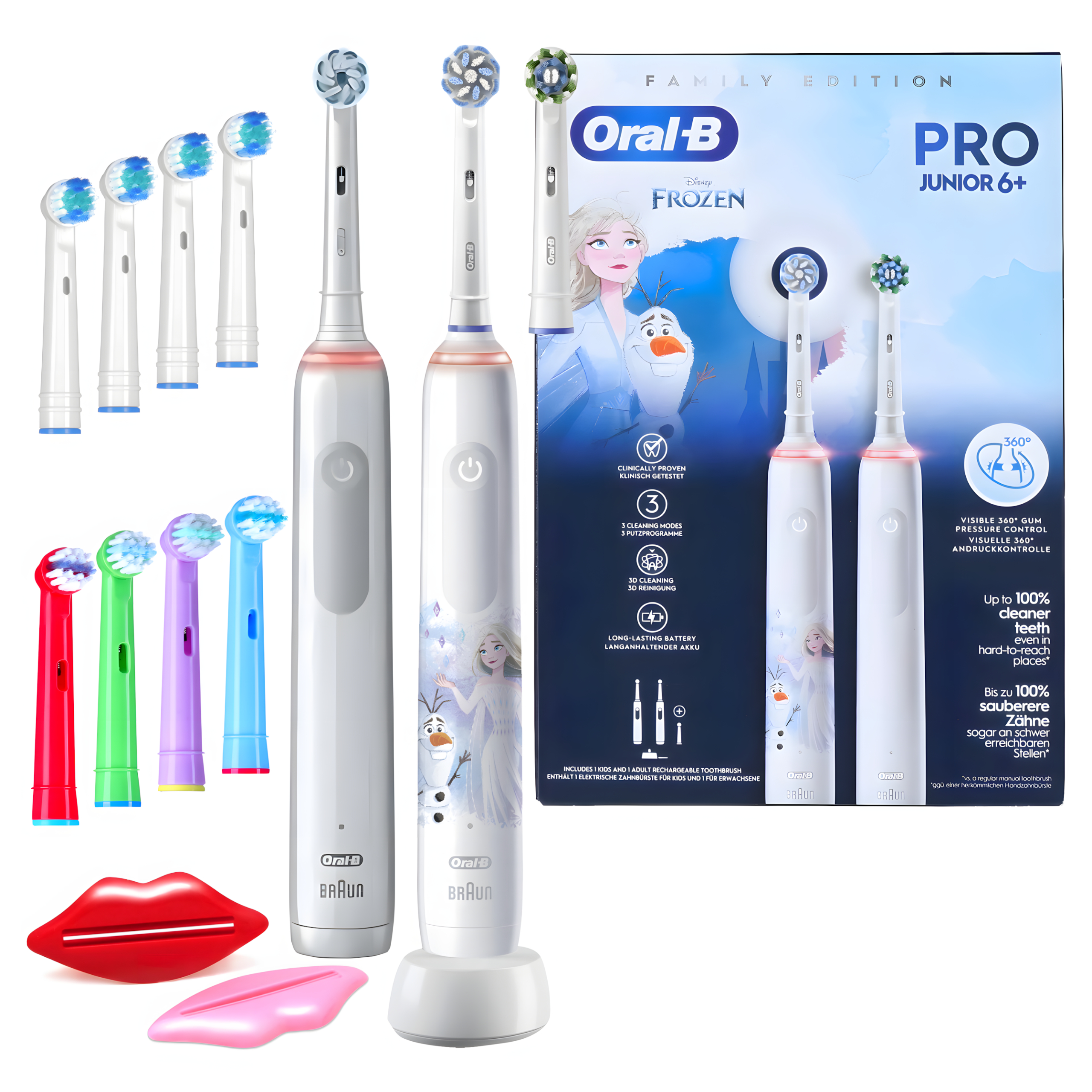 Szczoteczki Elektryczne Oral-B Junior Frozen + Pro 3 Family Edition. Zestaw