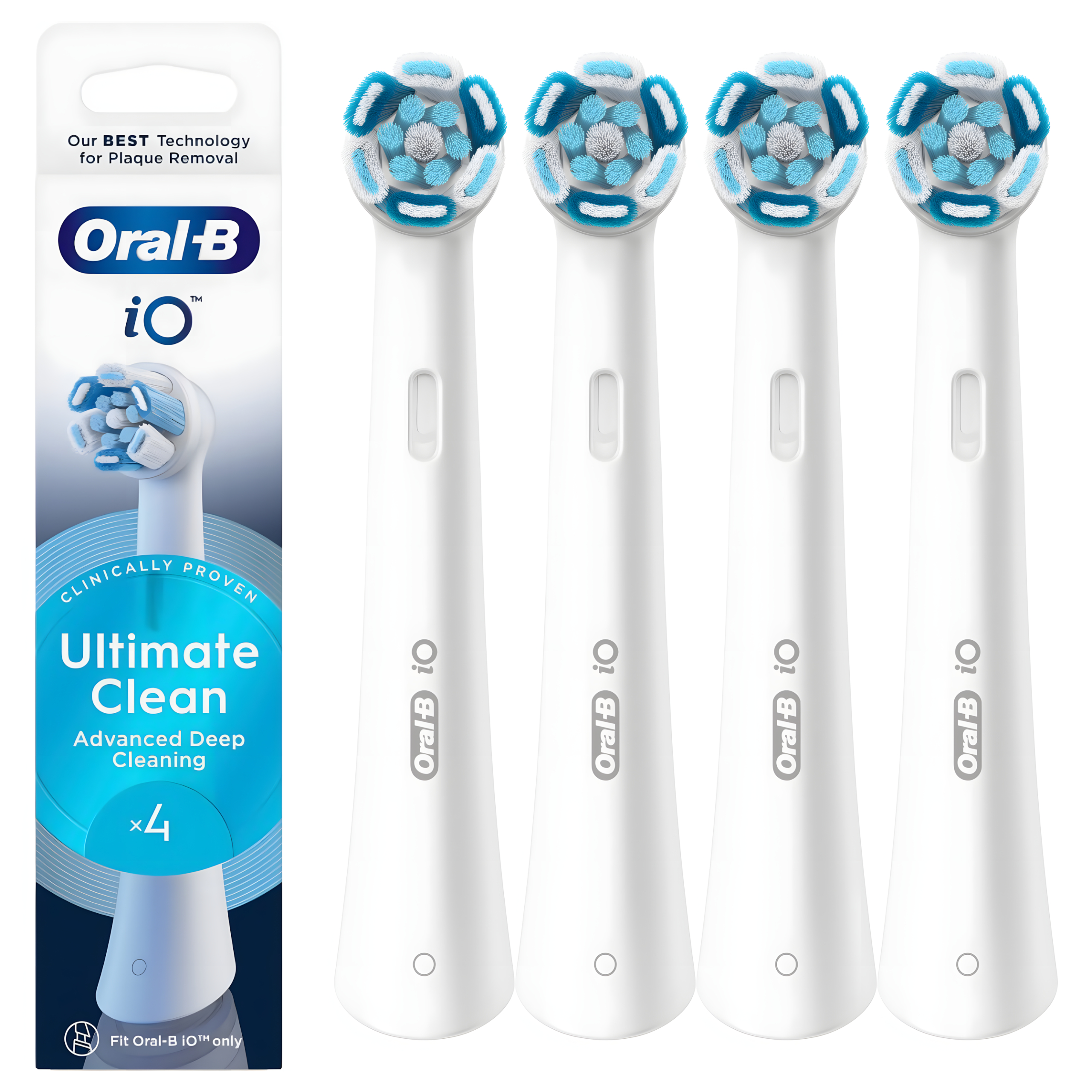 Oryginalne Końcówki do szczoteczki Oral-B iO Ultimate Clean 4 szt Białe