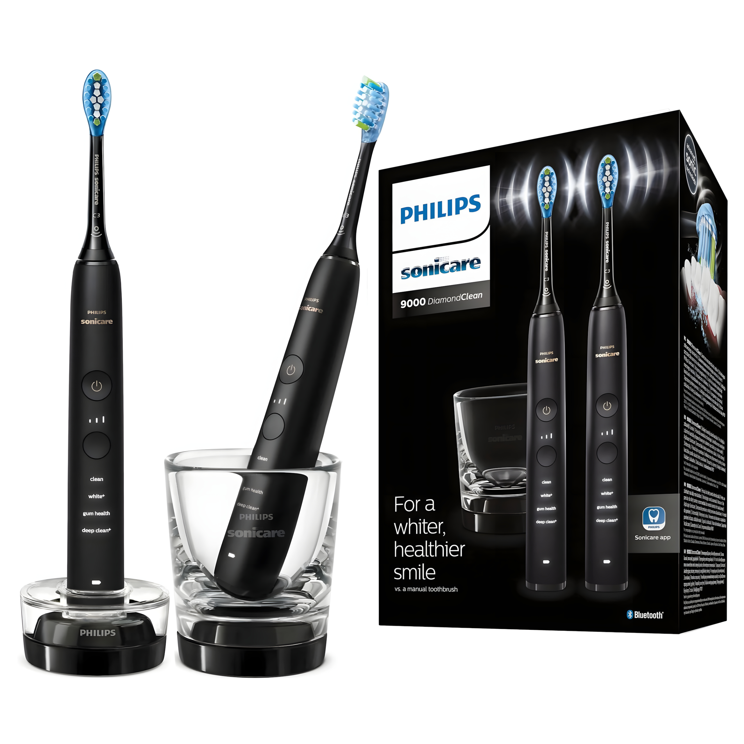 Szczoteczka Soniczna Philips Sonicare Diamond Clean 9000 Dwupak Czarna