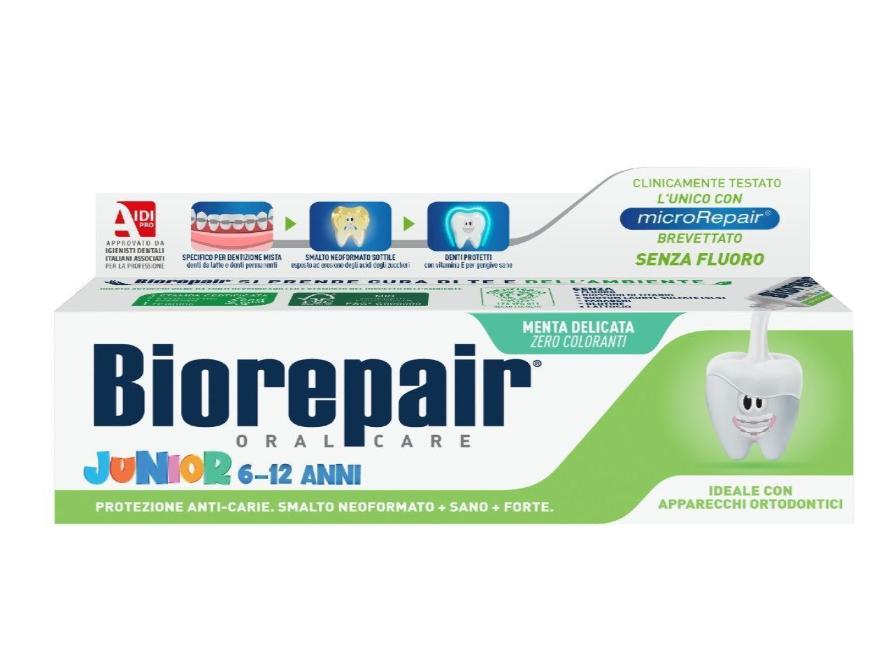 Pasta do Zębów Dla Dzieci Biorepair Junior 6-12 Lat 75ml Stan opakowania oryginalne