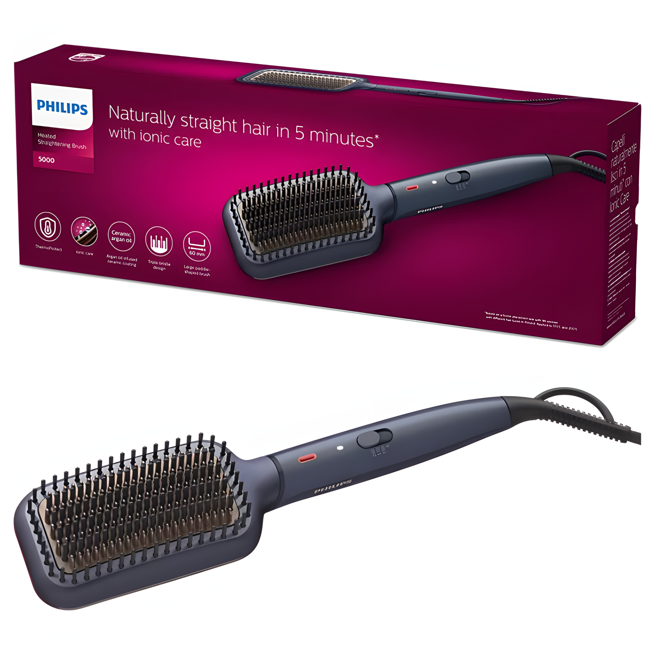 SZCZOTKA PROSTUJĄCA WŁOSY Philips BHH885 Ceramiczna Jonizacja Czarna
