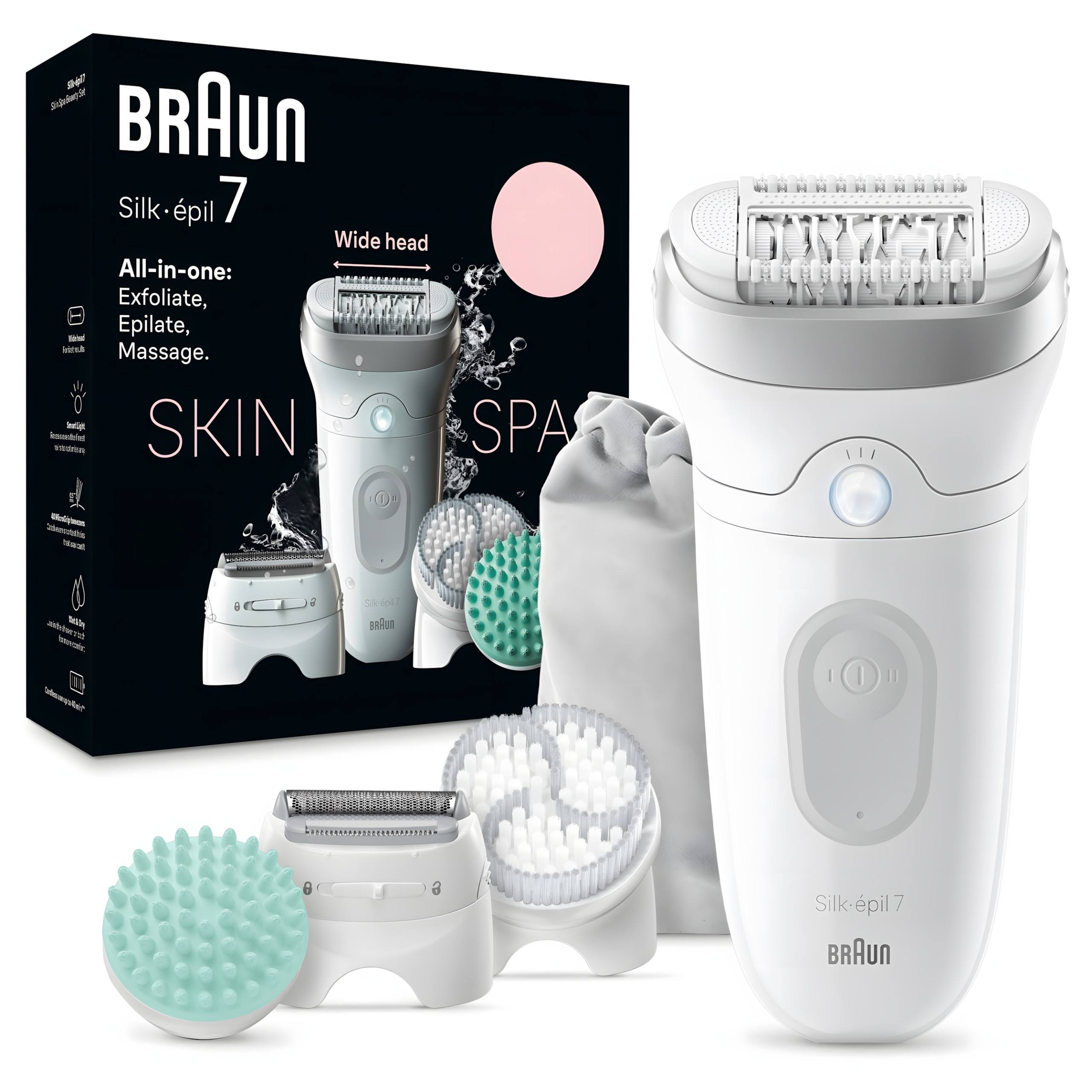 DEPILATOR Braun Silk epil 7 7 081 na mokro Pęsety Golenie Masaż 40 min