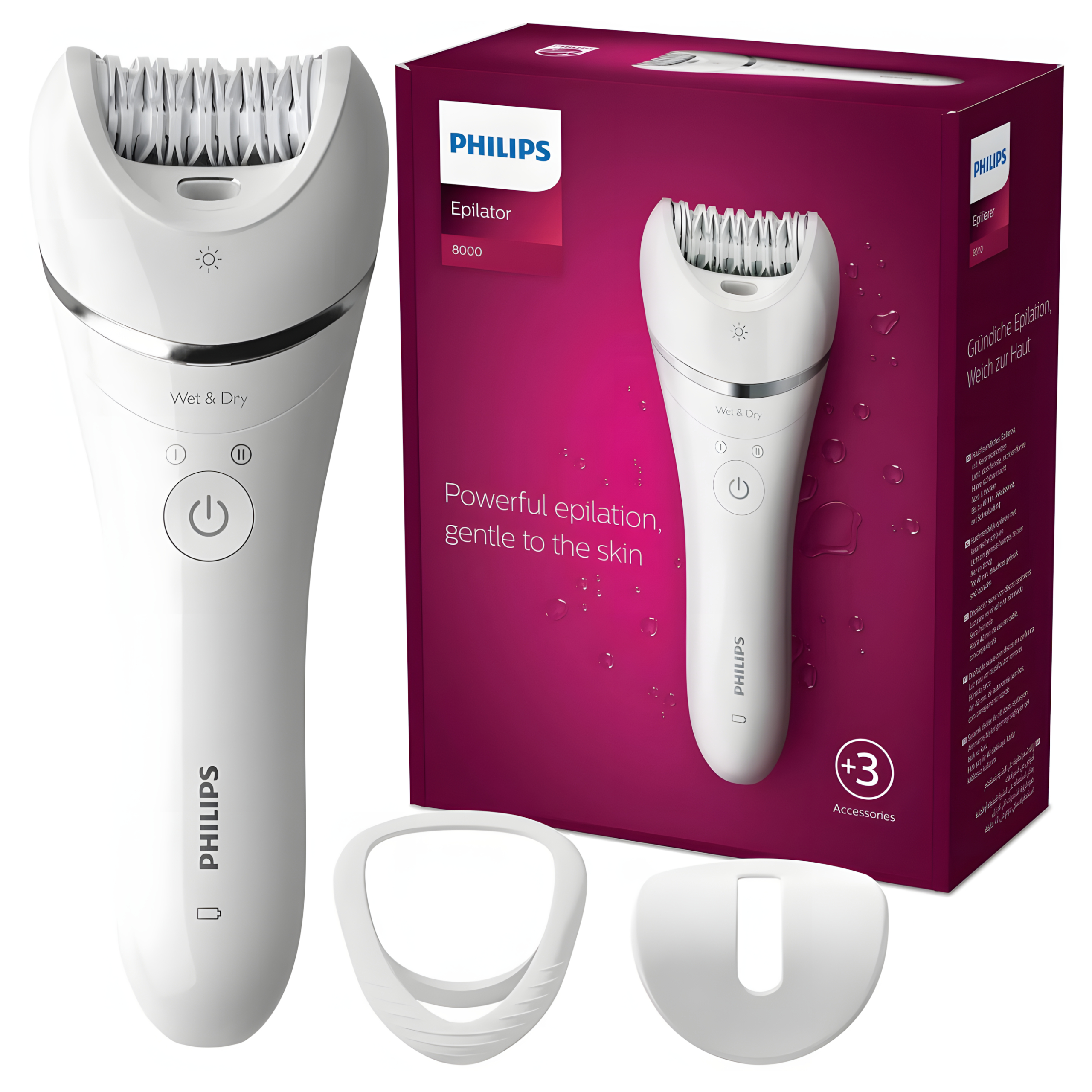 Depilator Philips Series 8000 BRE700/00 Wet & Dry 32 ceramiczne dyski