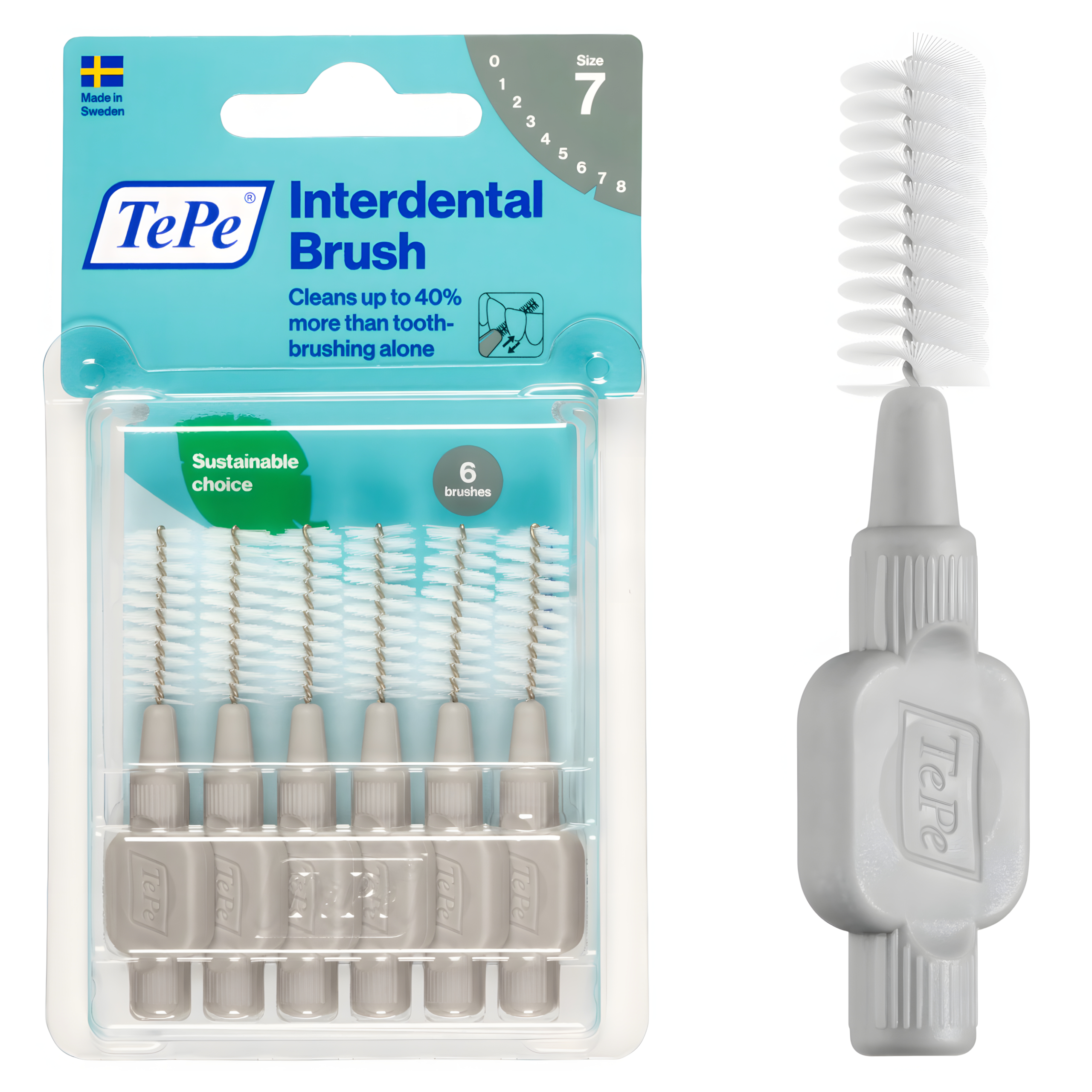 Szczoteczki Międzyzębowe do Jamy Ustnej TePe 1.3mm Szare 6szt. Wyciorki