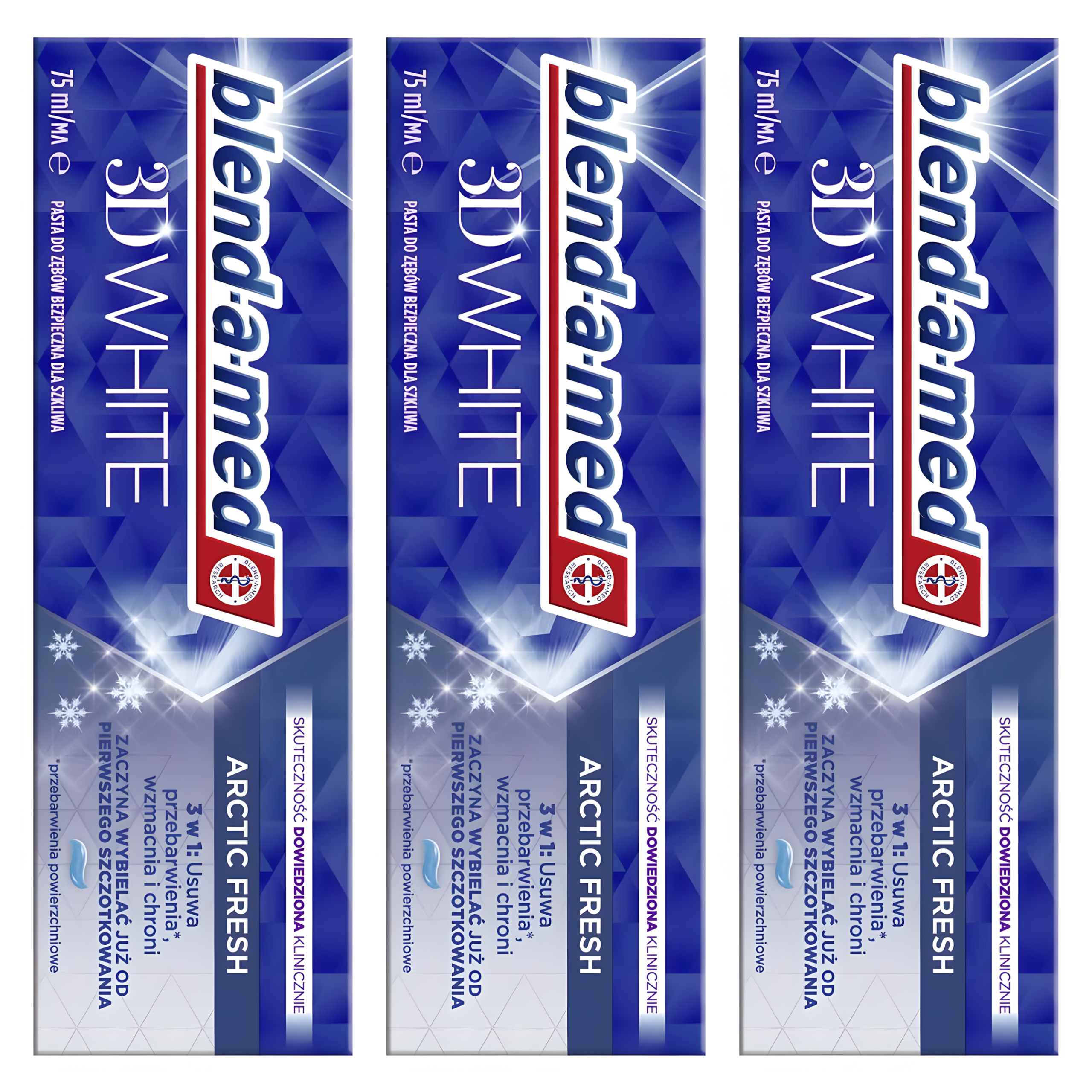 Blend-A-Med 3D White Arctic Fresh Pasta Do Zębów 75ML Wybielająca 3 szt.