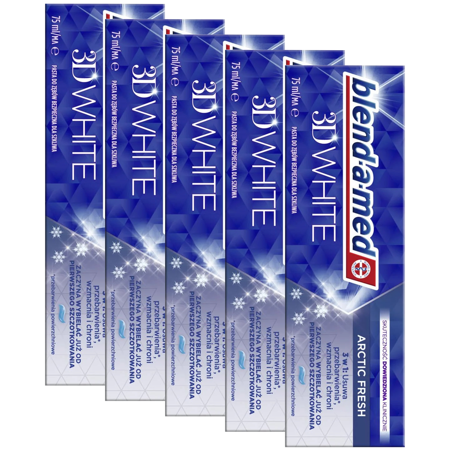 Blend-A-Med 3D White Arctic Fresh Pasta Do Zębów 75ML Wybielająca 5 szt. Marka blend-a-med