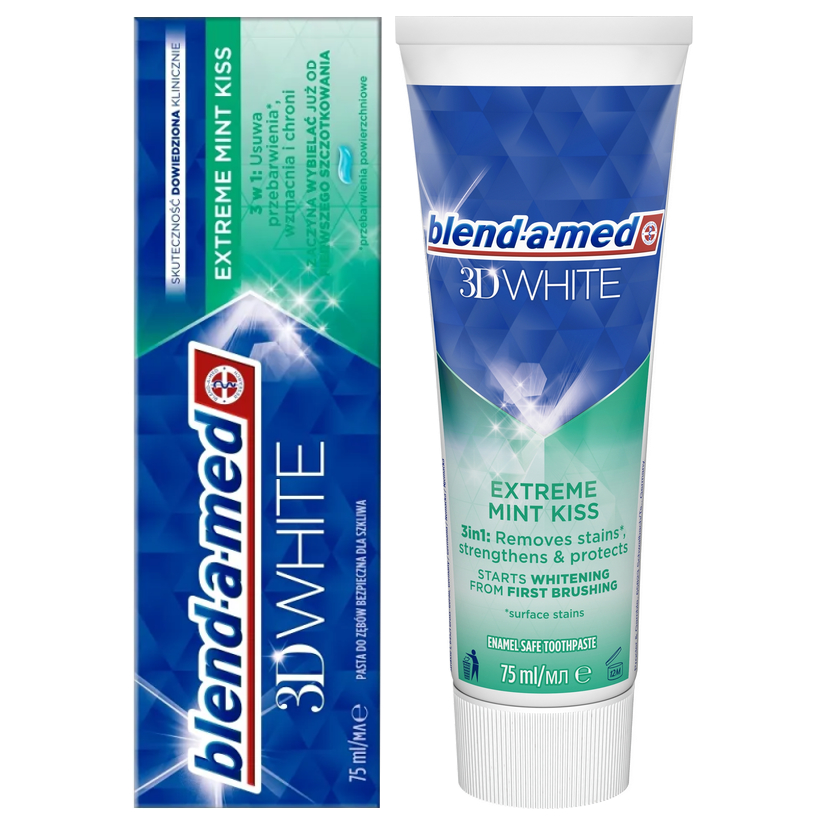 Blend-A-Med 3D White Extreme Mint Kiss Pasta Do Zębów 75ML Wybielająca Przeznaczenie dla dorosłych