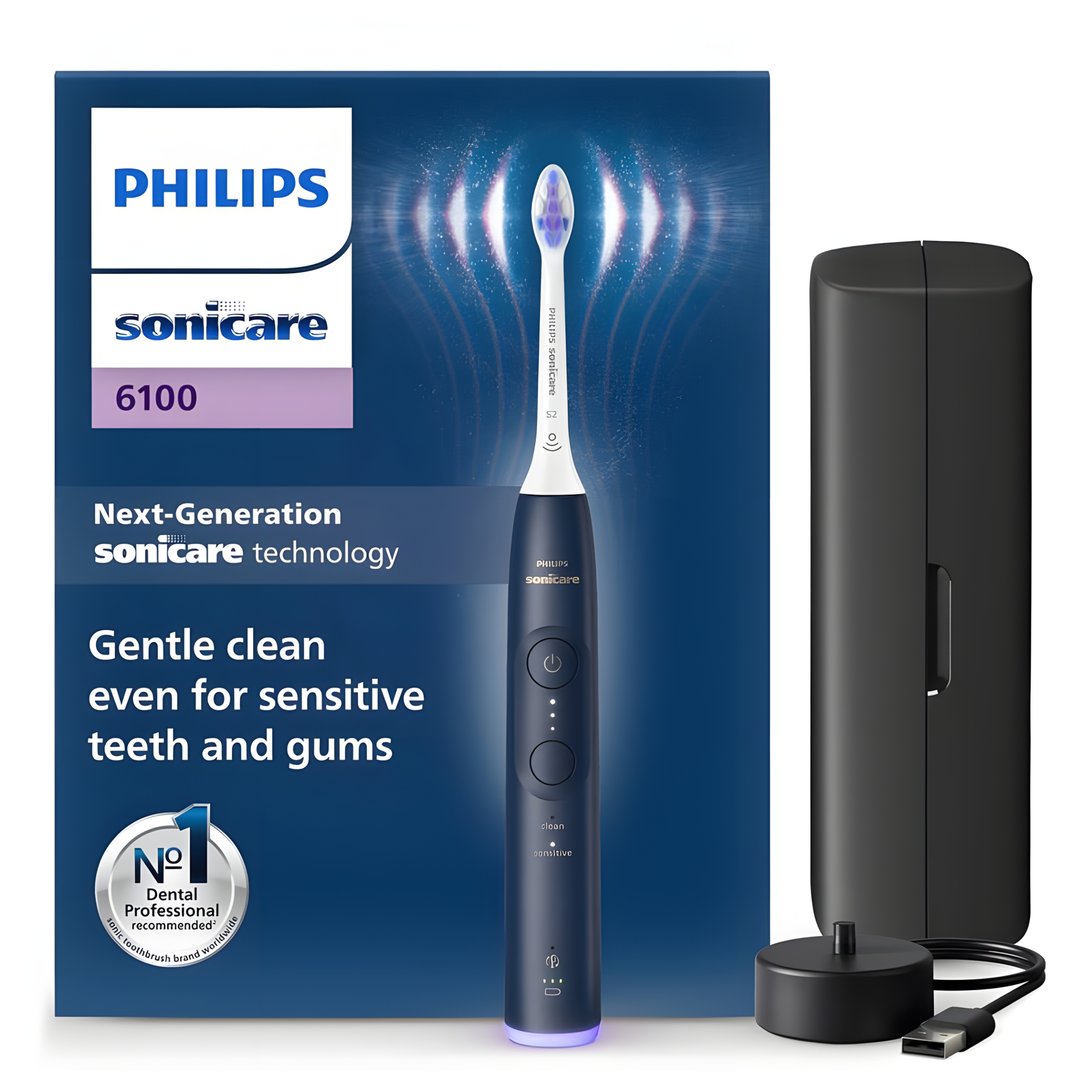 Szczoteczka soniczna Philips Sonicare 6100 HX7403/05 2 tryby granatowa