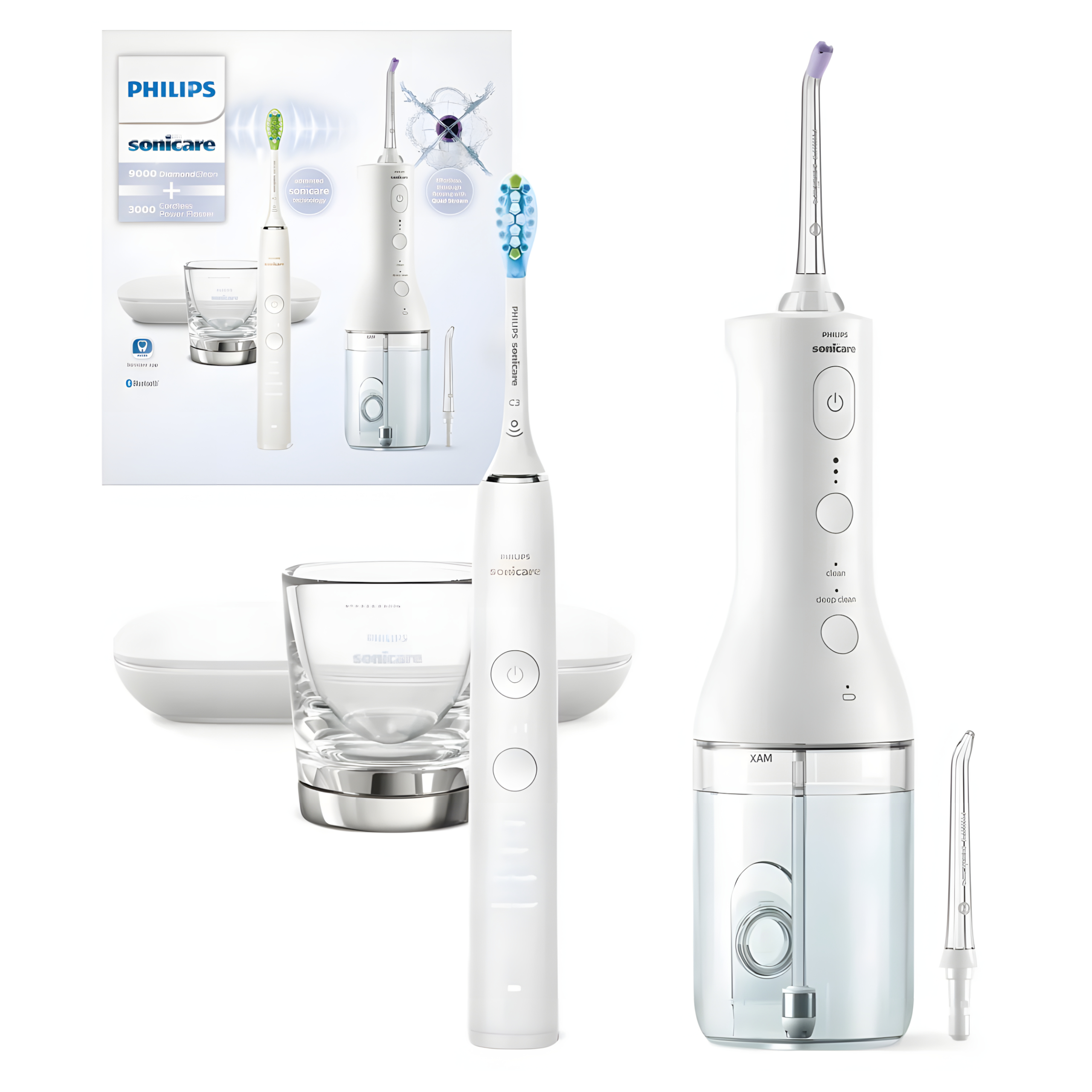 Szczoteczka z irygatorem Philips DiamondClean 9000 + Philips HX3886/41